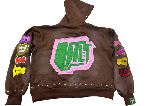 LMLT Brown Studded Hoodie