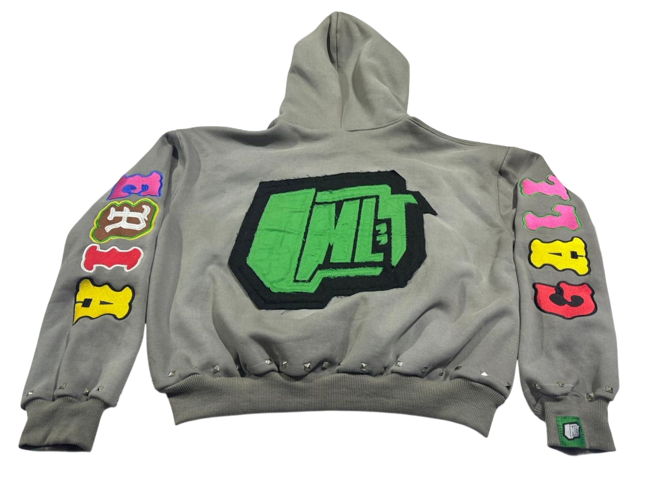 LMLT Grey Studded Hoodie